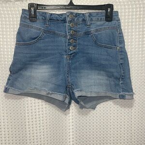 Women's Juniors Vanilla Star Highrise Shortie Mom Shorts Size 3 Stretchy